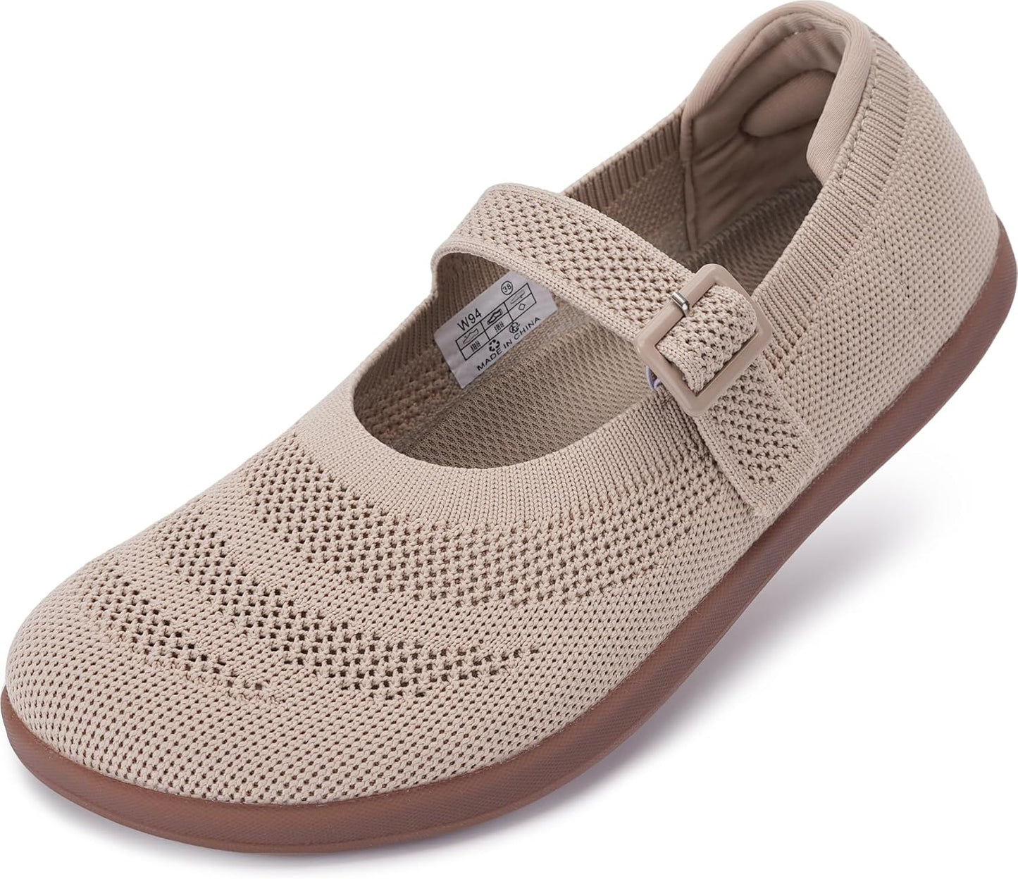 WHITIN Women's Barefoot Mary Jane Flats with Adjustable Straps