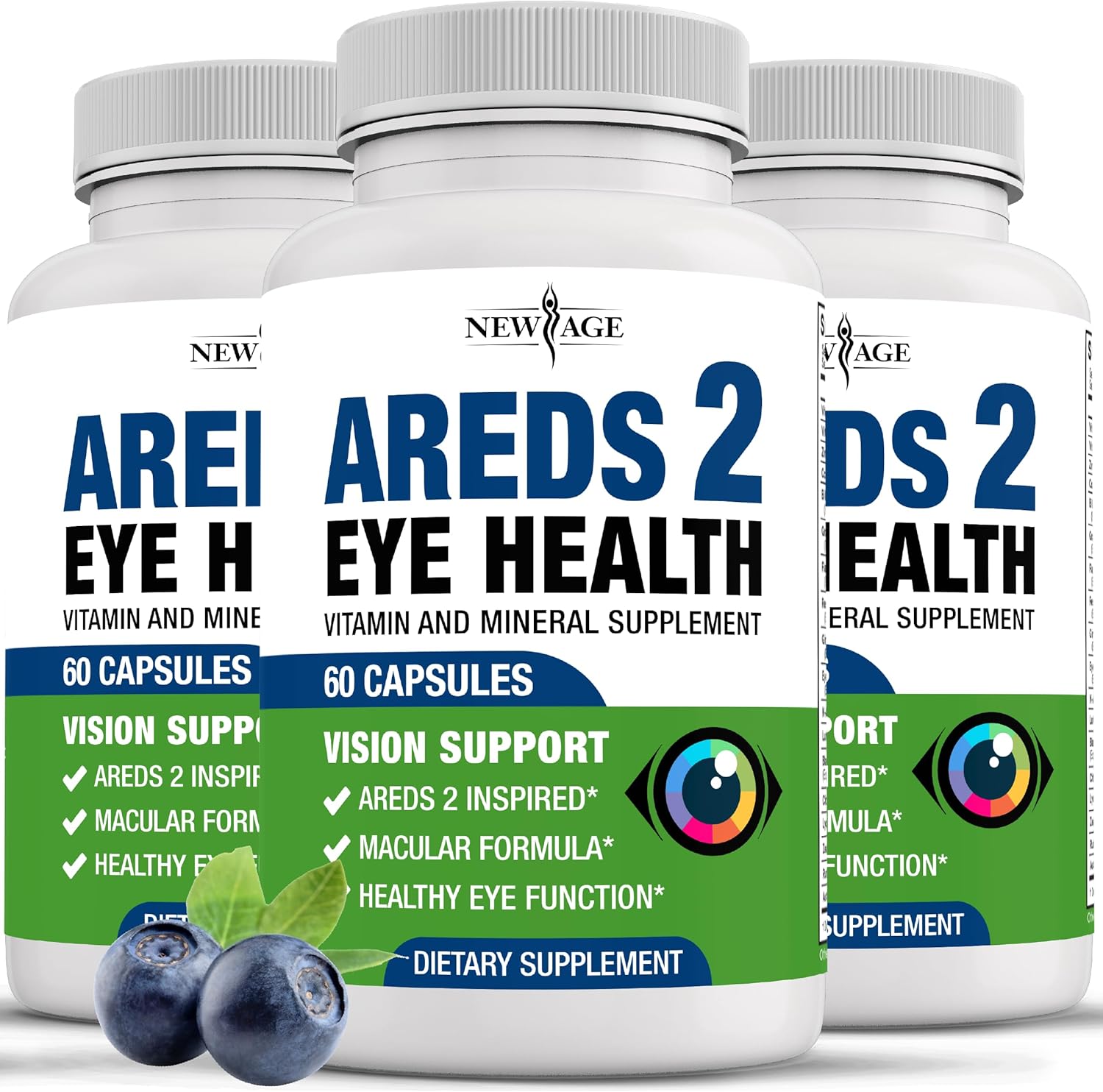 NEW AGE AREDS 2 Eye Vitamins for Vision - 180 Count Capsules
