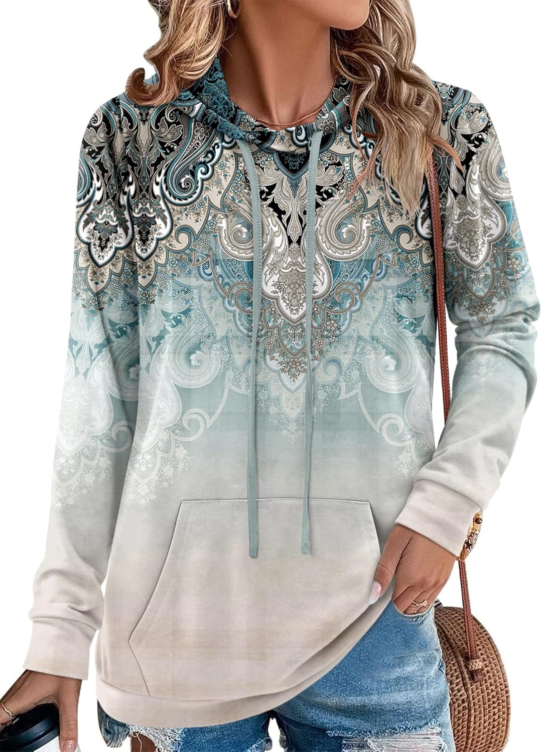 Angerella Camo Leopard Print Hoodies for Women with Pocket