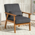 Modern Corduroy Accent Chair with Lumbar Pillow