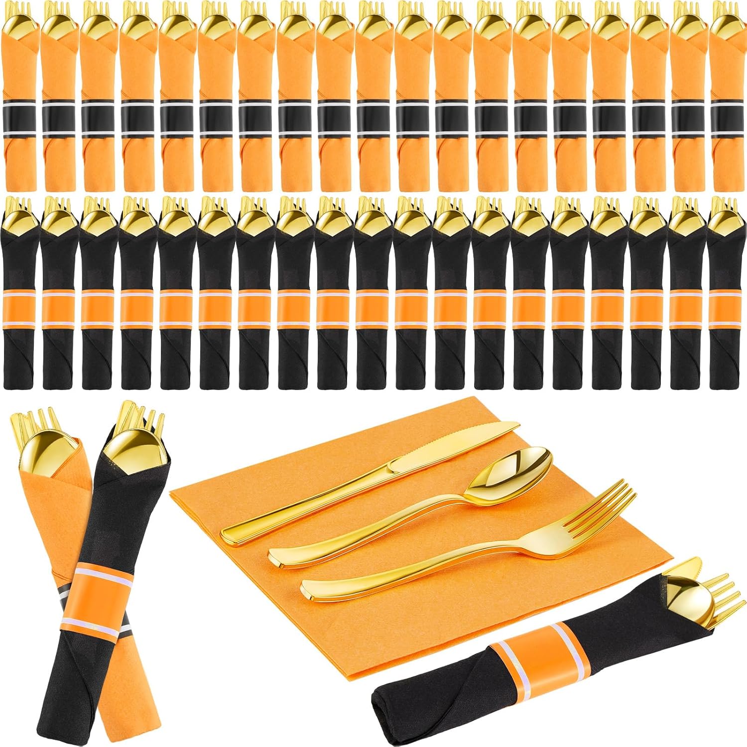 Pre-rolled Halloween Plastic Silverware Set for Parties