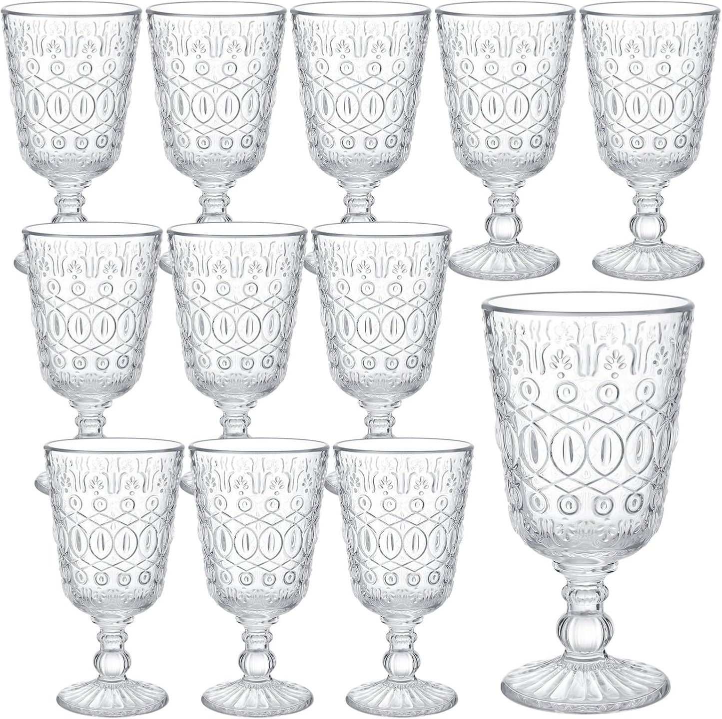 Vintage Colored Glass Goblet Set of 12 for Elegant Occasions