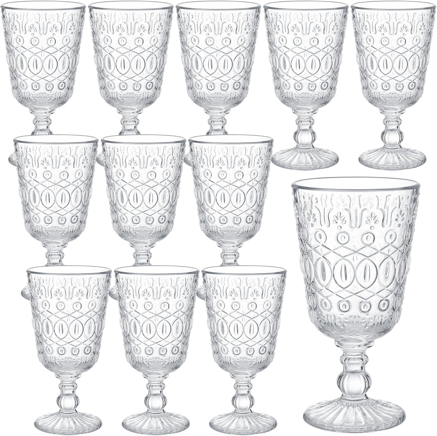 Vintage Colored Glass Goblet Set of 12 for Elegant Occasions