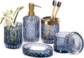 EMPO 6PCS Bathroom Clear Glass Accessories Set for Modern Decor