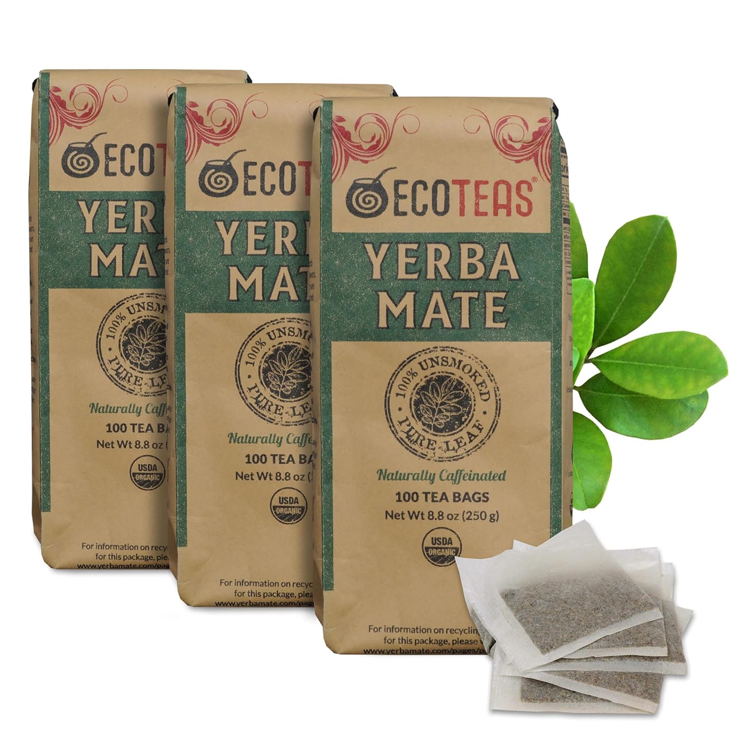 Premium Organic Yerba Mate Tea Bags for Natural Energy & Detox
