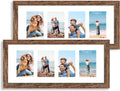 8x20 Picture Frame Set of 2 Rustic Brown Wood Frame - Tempered Glass