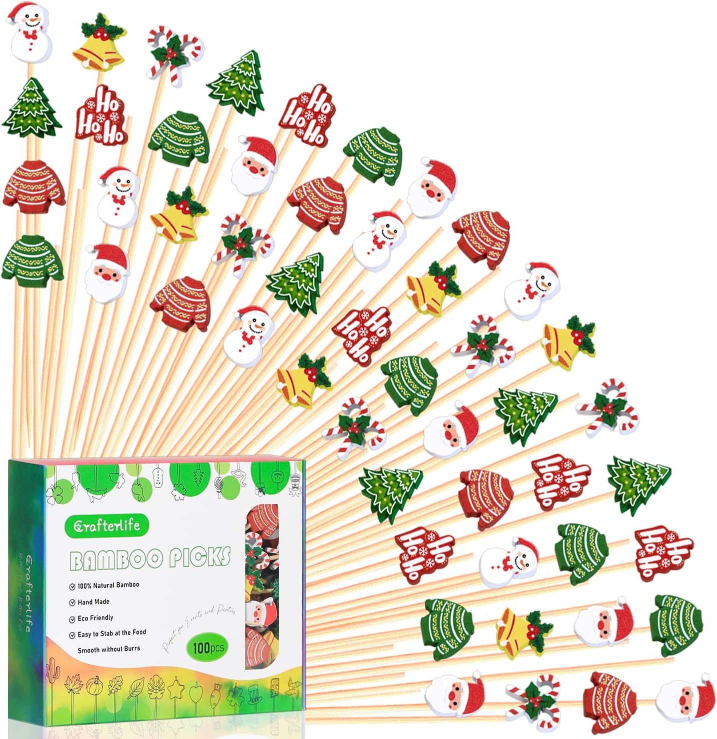 Xmas themed Charcuterie Skewers, 5, 100ct