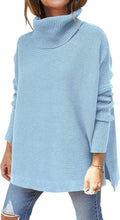 Women's Oversized Turtleneck Batwing Sweater Tunic - Soft Knit
