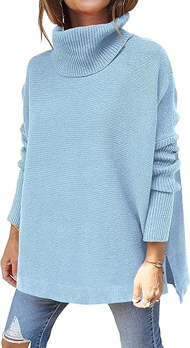 ANRABESS Women's Turtleneck Oversized Knit Tunic Pullover Sweater
