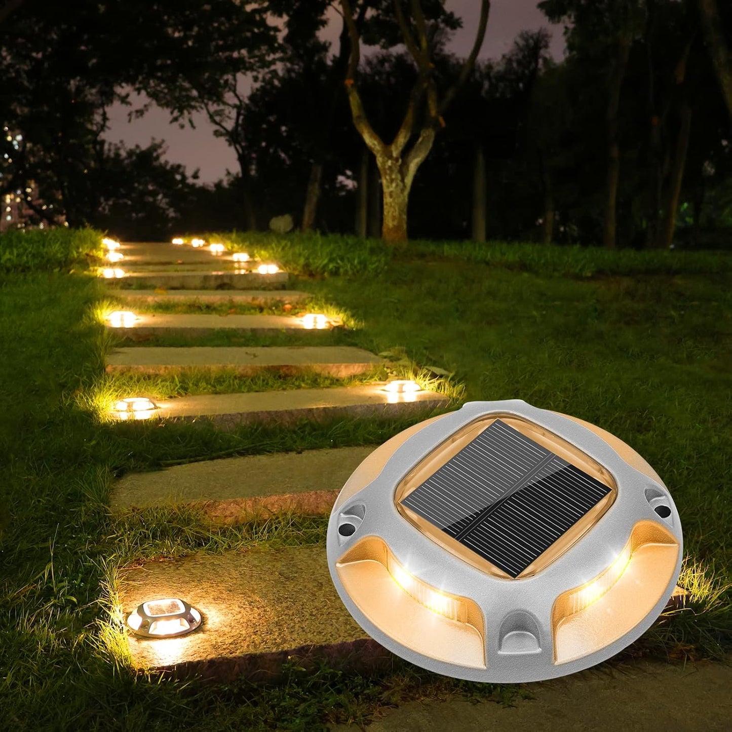 VOLISUN Solar Driveway Lights 12 Pack for Outdoor Pathways