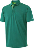Mens Polo Shirts Short Sleeve Dry Fit Jacquard Performance Men's