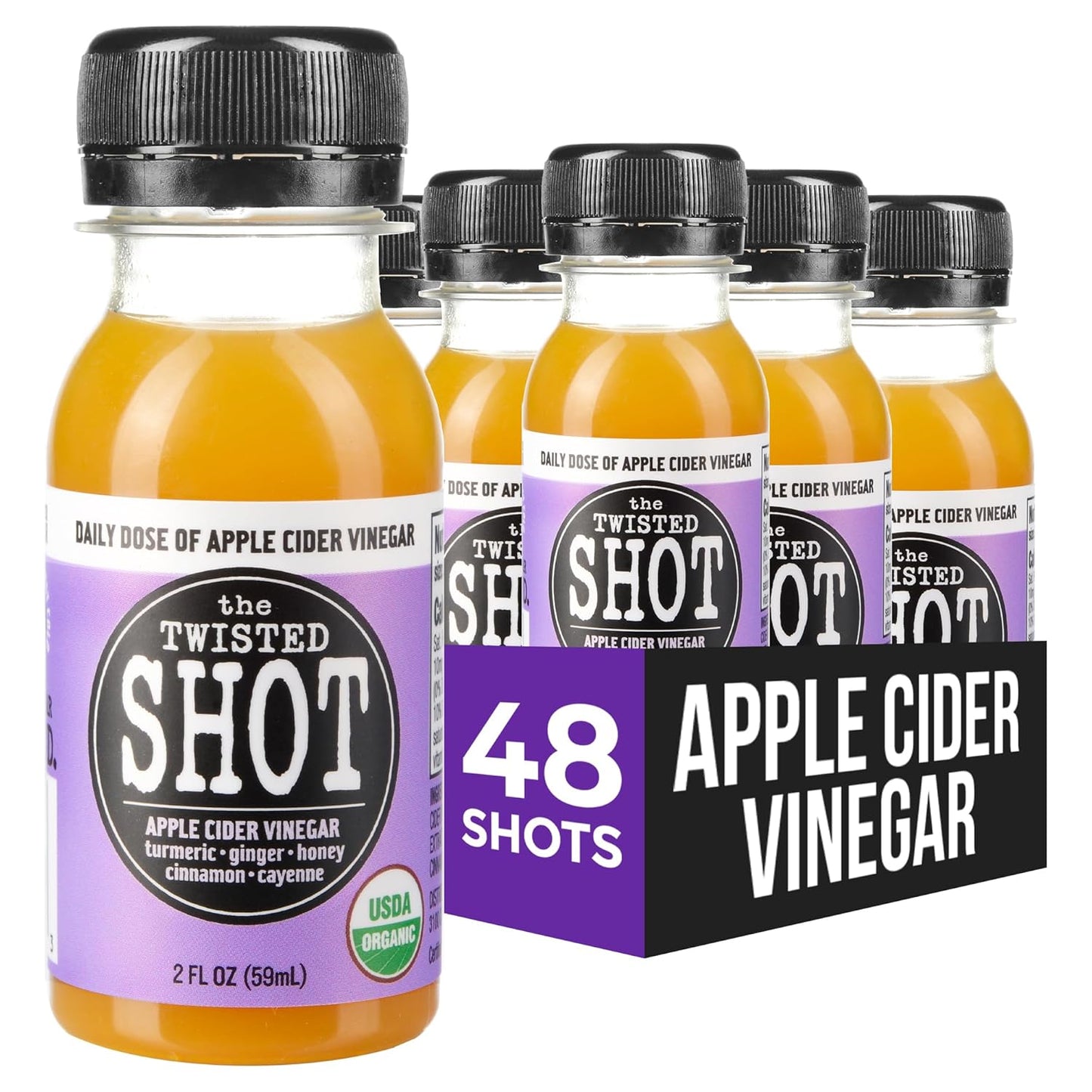 Organic Apple Cider Vinegar Wellness Shots for Daily Health