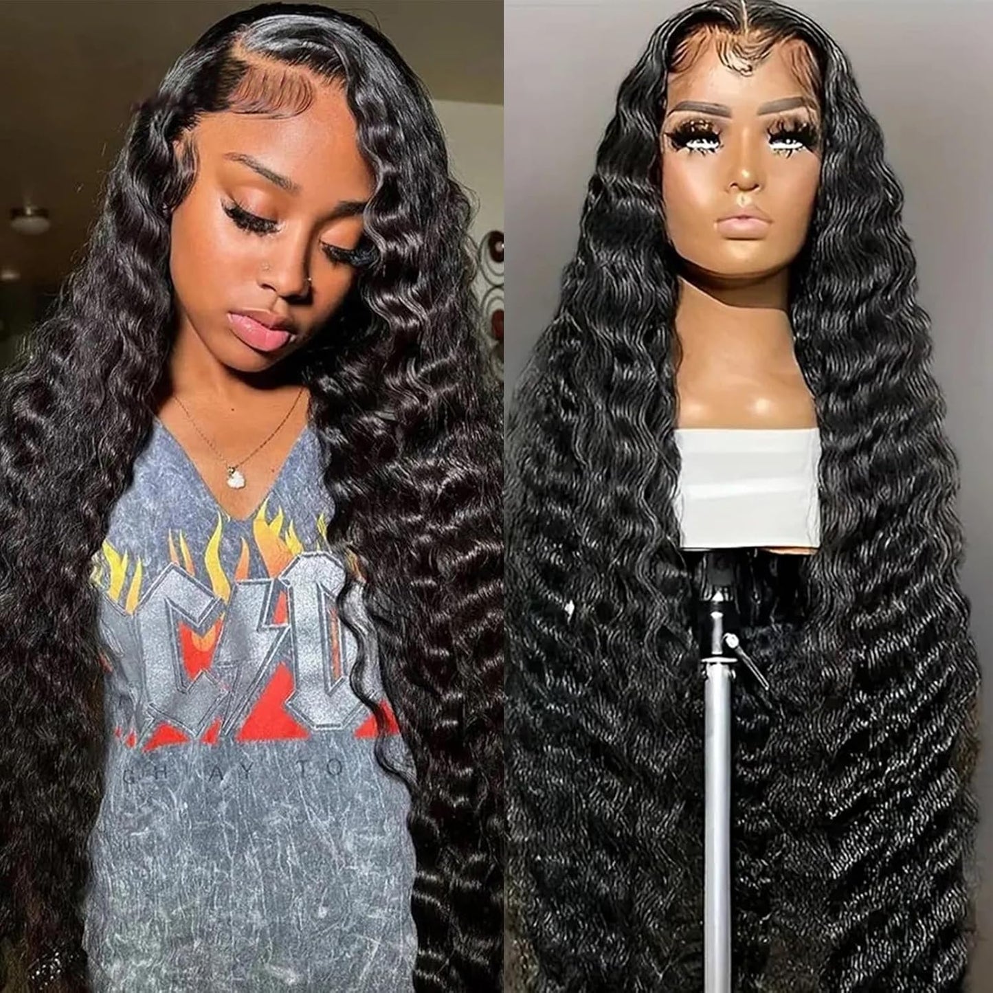 Loose Wave Lace Front Wigs Human Hair 200% Density 26 Inch