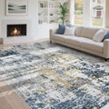6x9 Area Rug Washable Modern Abstract Rug - Soft Low Pile