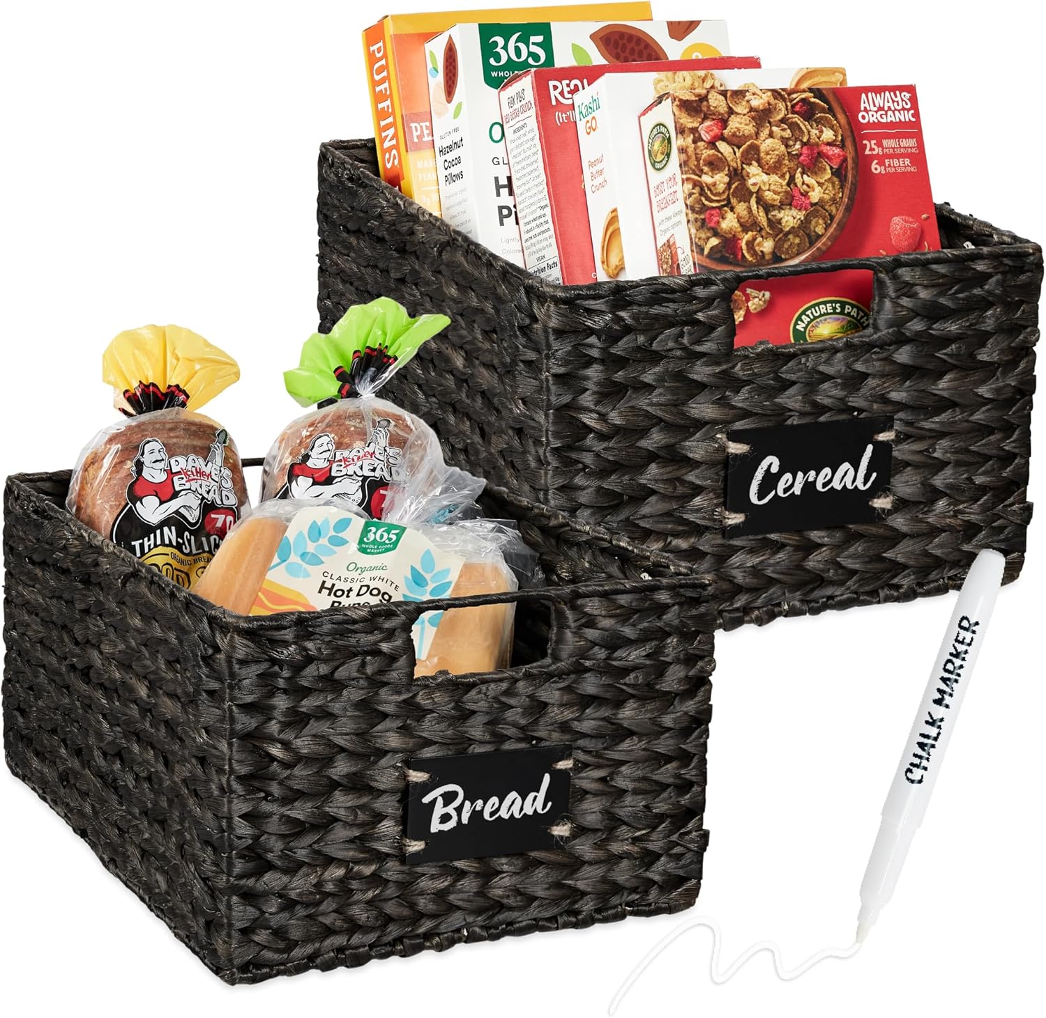 Pantry Baskets Set of 2 for Stylish Kitchen Organization