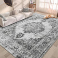 Area Rug 5x7 Vintage Medallion Rug - Washable Low Pile Accent Rug