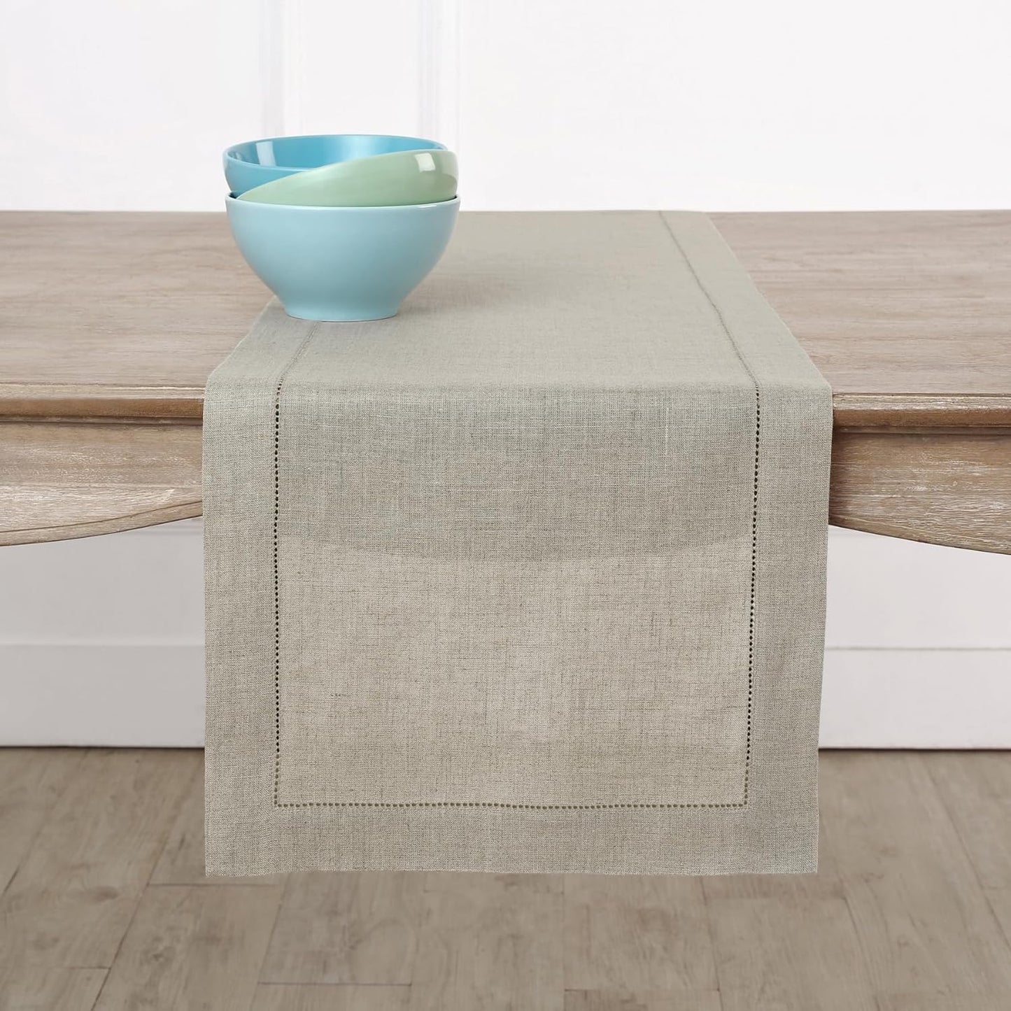 Natural Linen Table Runner 14 x 120 Inches for Elegant Dining