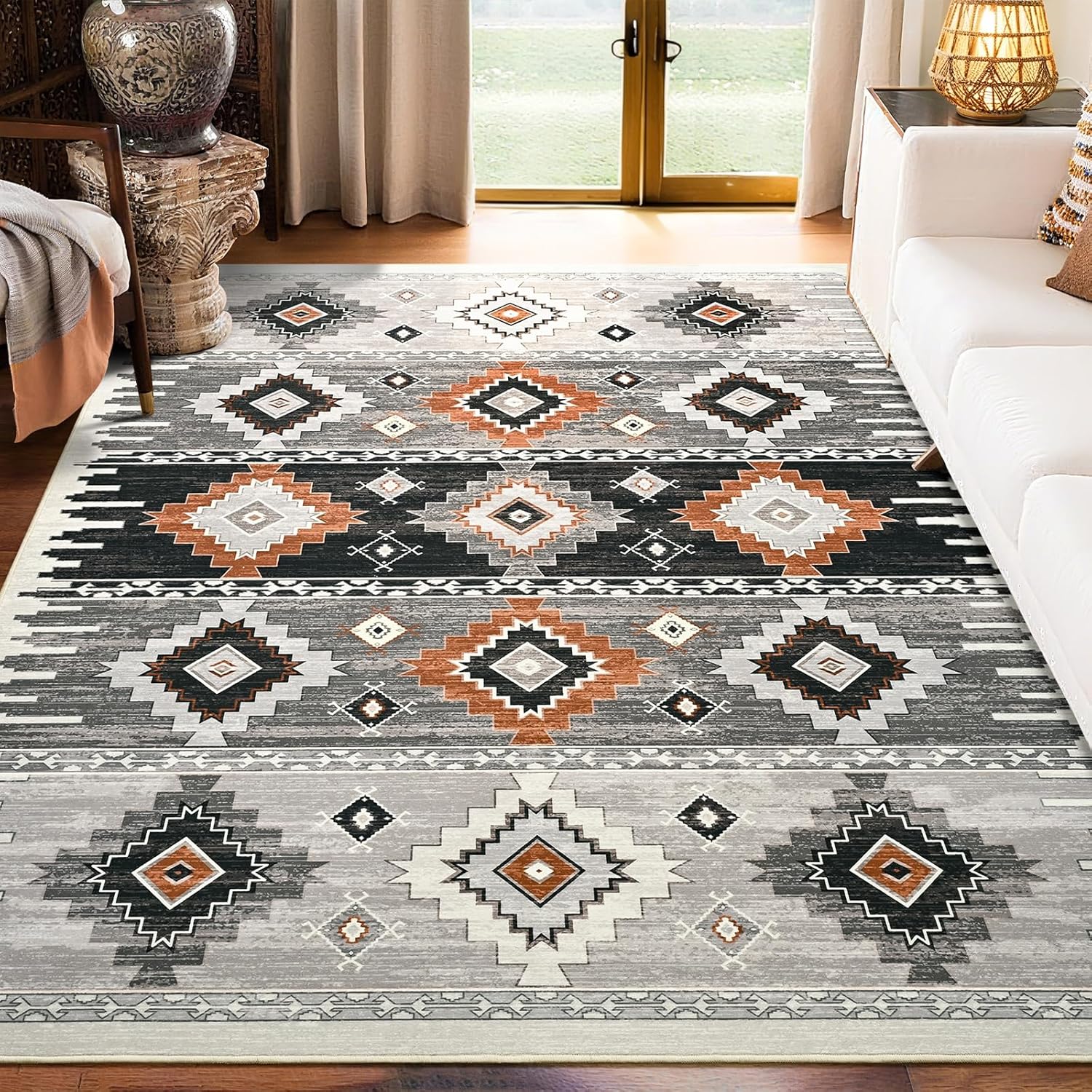 Western Rugs for Living Room, Non Slip Area Rugs for Home Decor