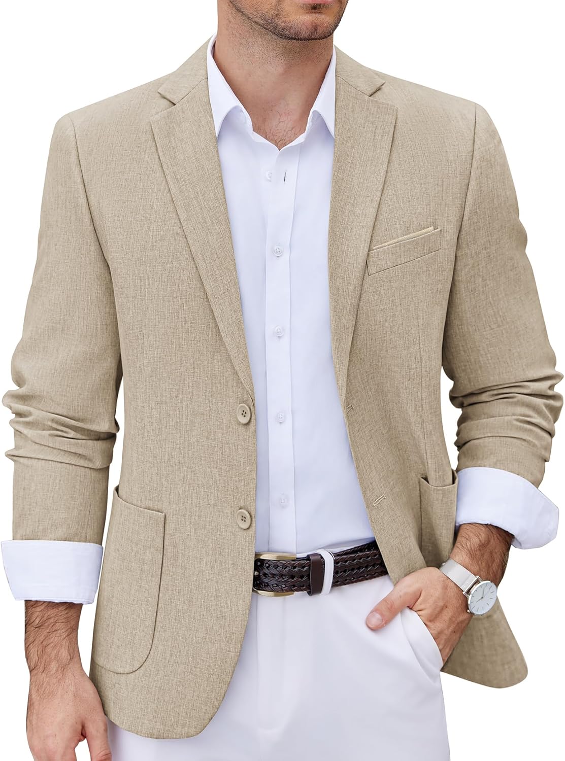 COOFANDY Men's Casual Blazer Lightweight Printed Lining Jacket