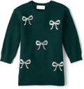 Baby and Toddler Girls Long Sleeve Sweater Dress - Sparkle & Soft Fit