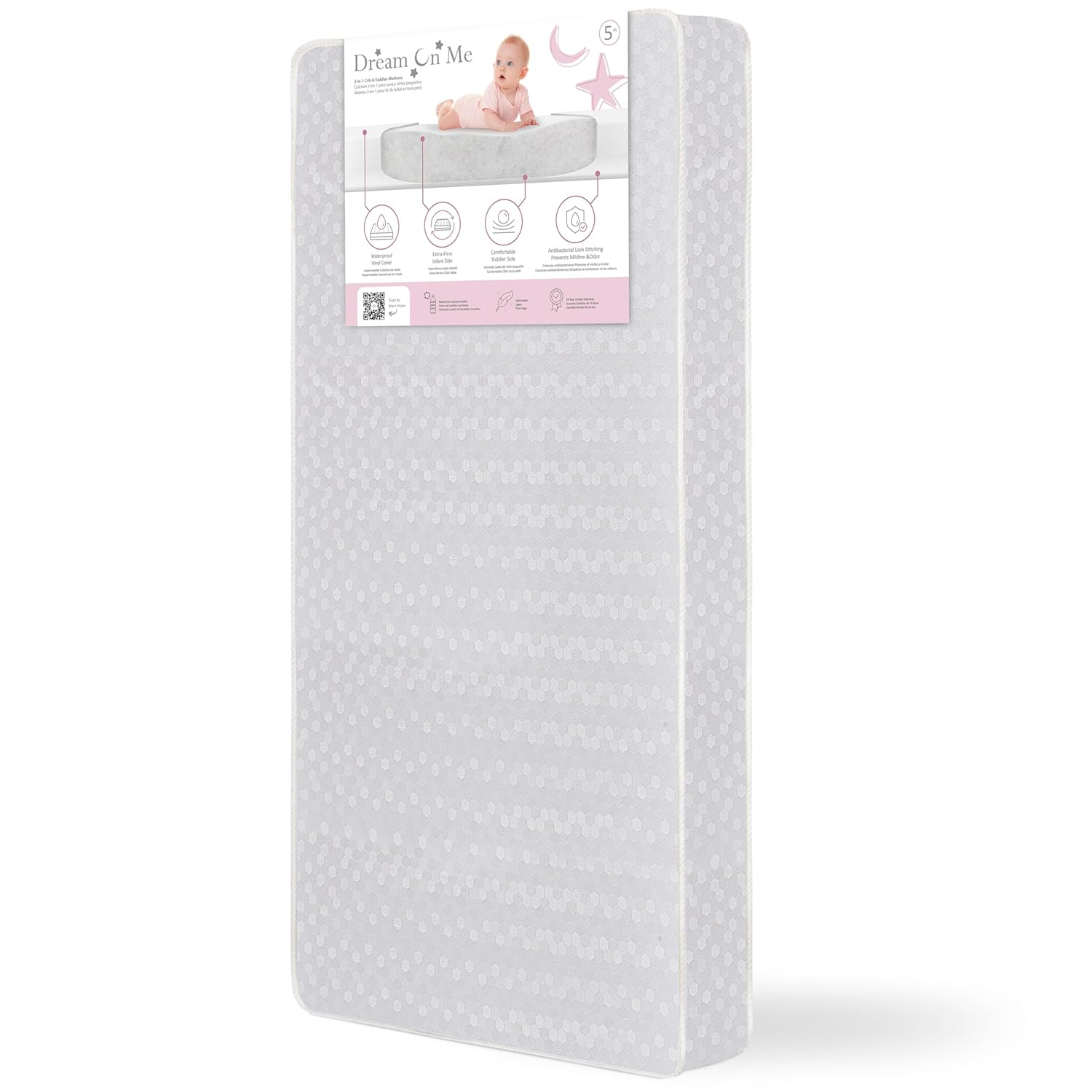 Dream On Me Honeycomb Orthopedic Firm Fiber Baby Crib Mattress
