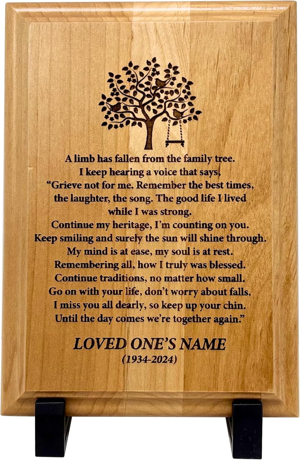 Personalized Sympathy Gift Memorial Plaque for Loved Ones