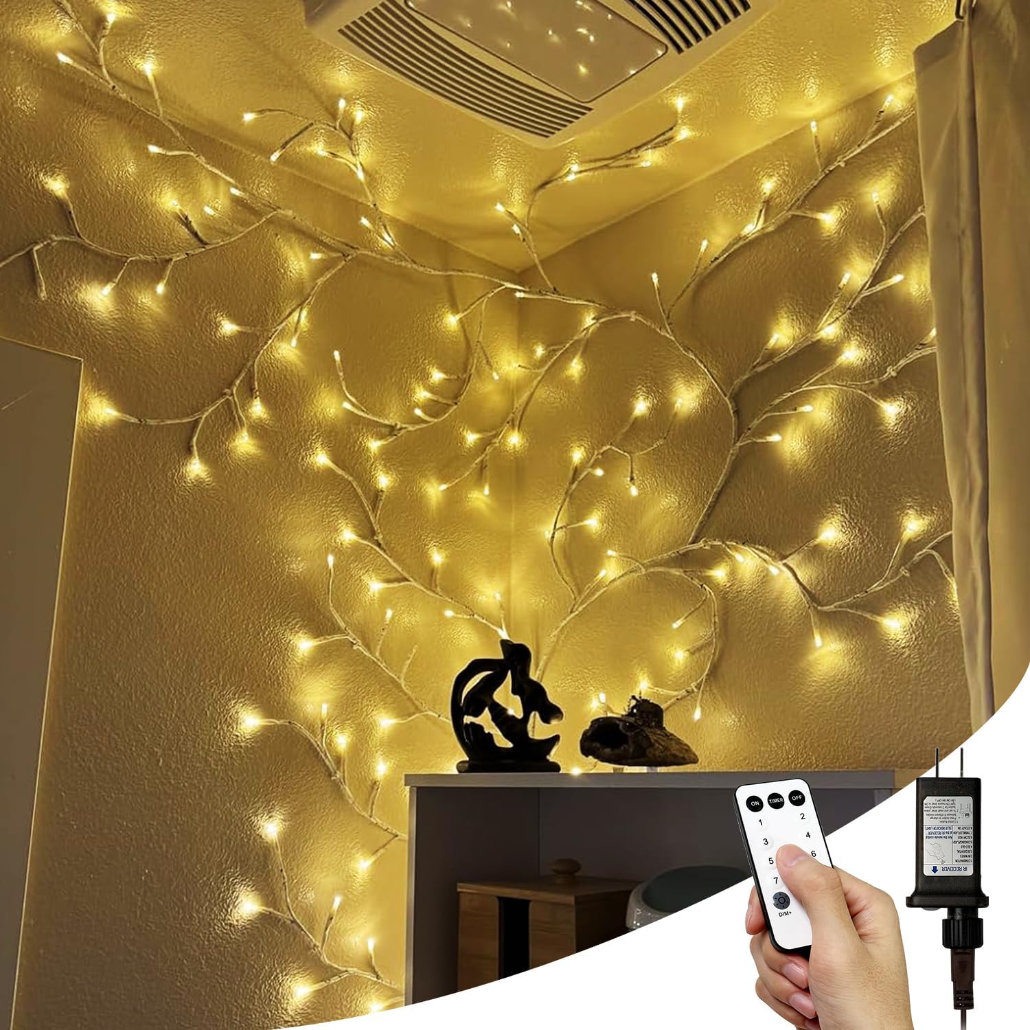 Enchanting 2pcs Lighted Willow Vine with Remote Control for Decor