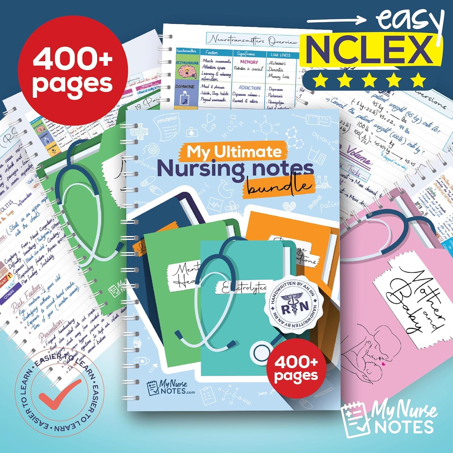 Nursing Success Bundle: 400+ Page Handwritten Notes for Nursing