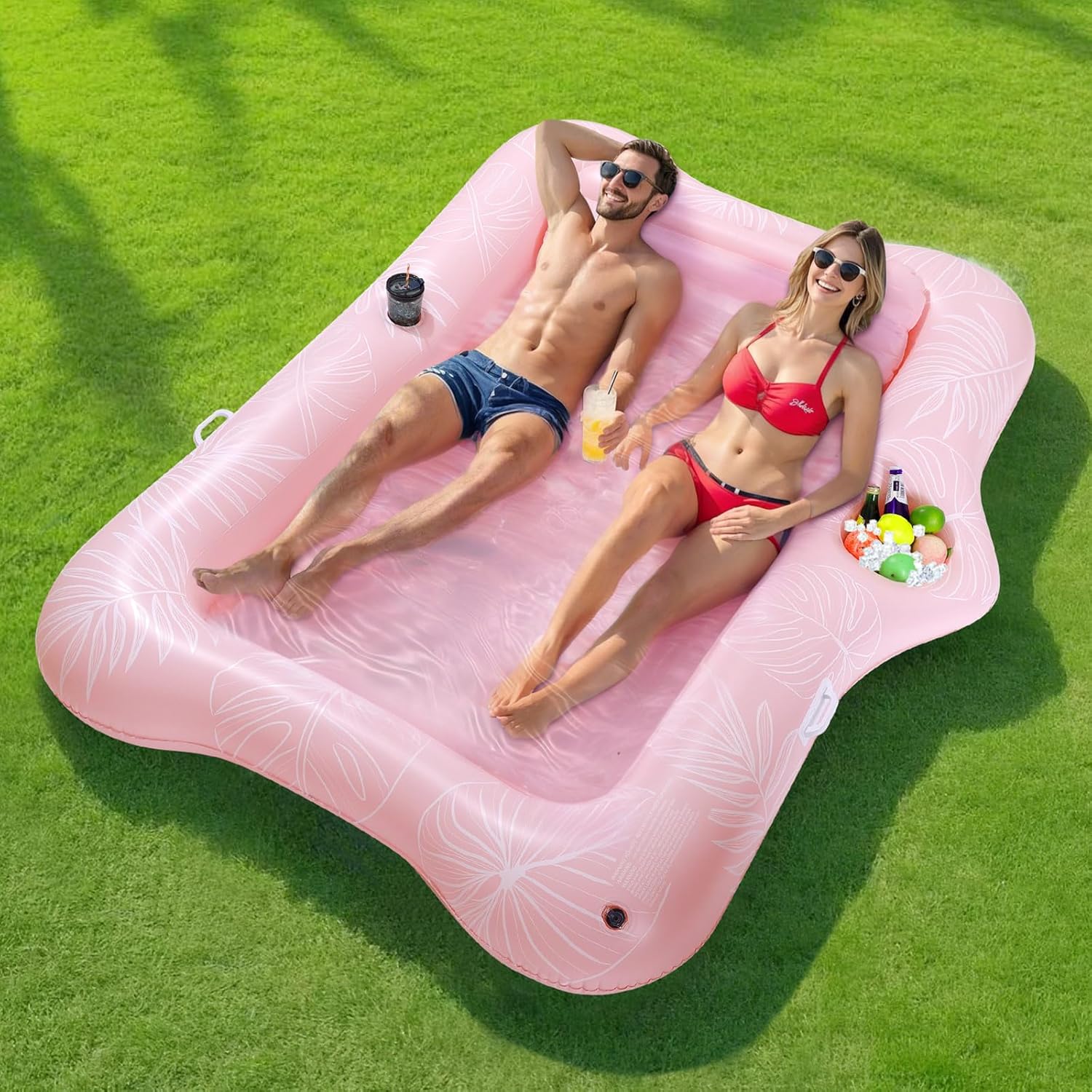 MoKo Pool Floats Adult Large Inflatable Lounger with Ice Bar