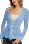 GRACE KARIN Womens Hollowed-Out Open Front Knit Cardigan - Lightweight