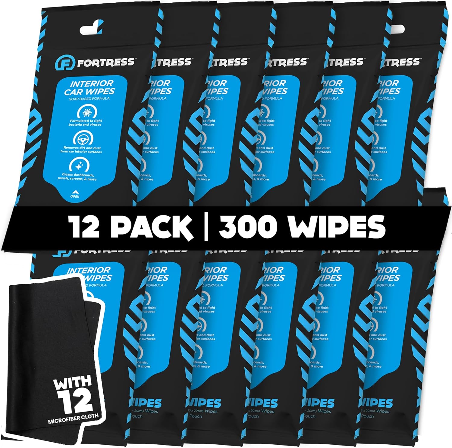 Fortress Car Interior Wipes for Effective Cleaning Anywhere