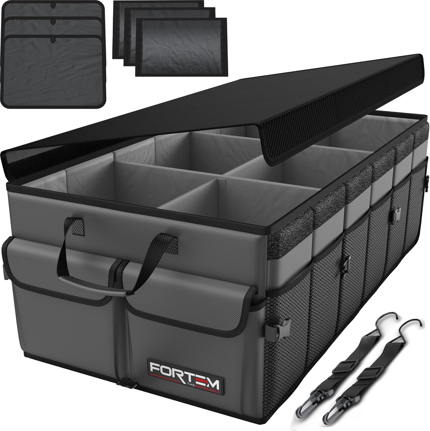 FORTEM Car Trunk Organizer - Collapsible Multi Compartment Storage