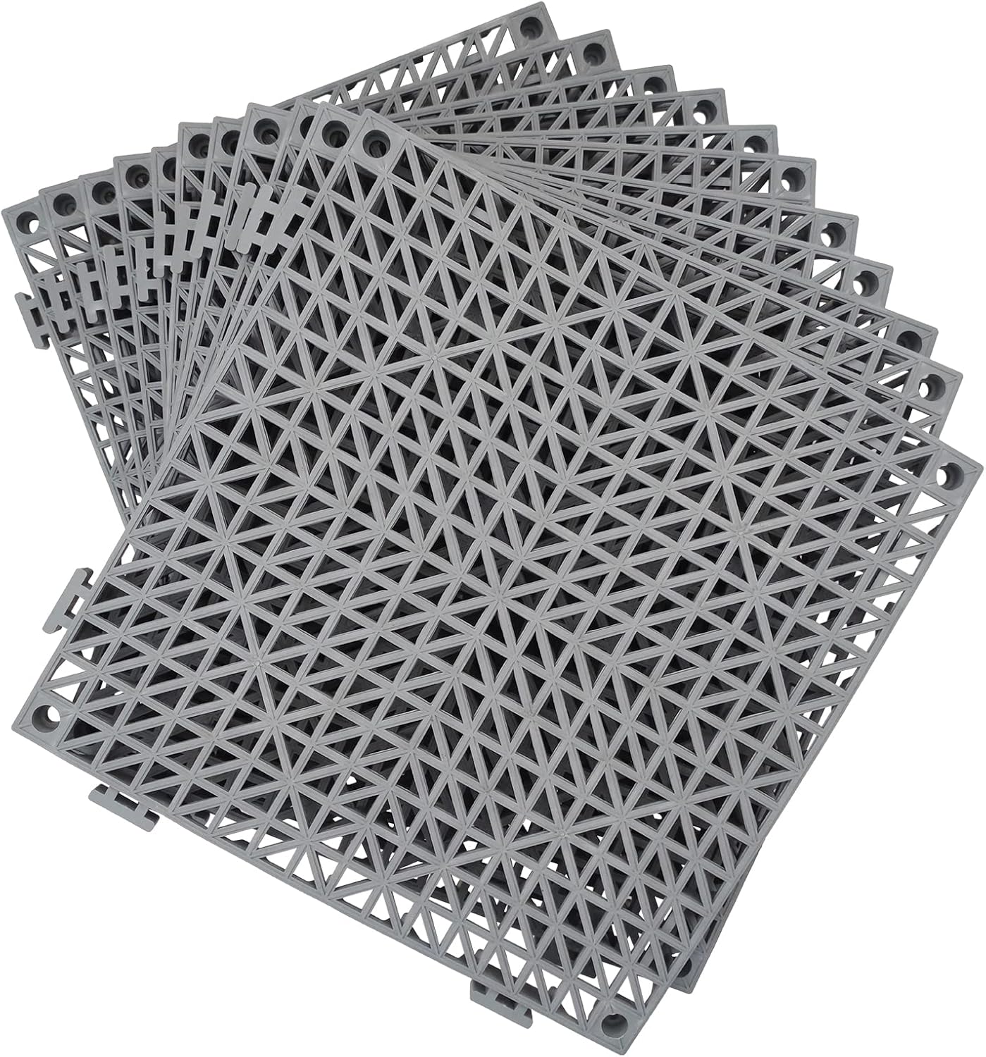 12 Pack Modular Interlocking Cushion Rubber Mat Floor Tiles
