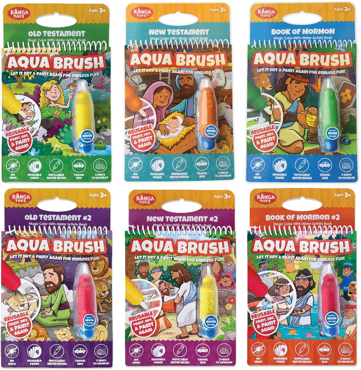 KangaToys Aqua Brush Water Reveal Coloring Scripture Activity Book