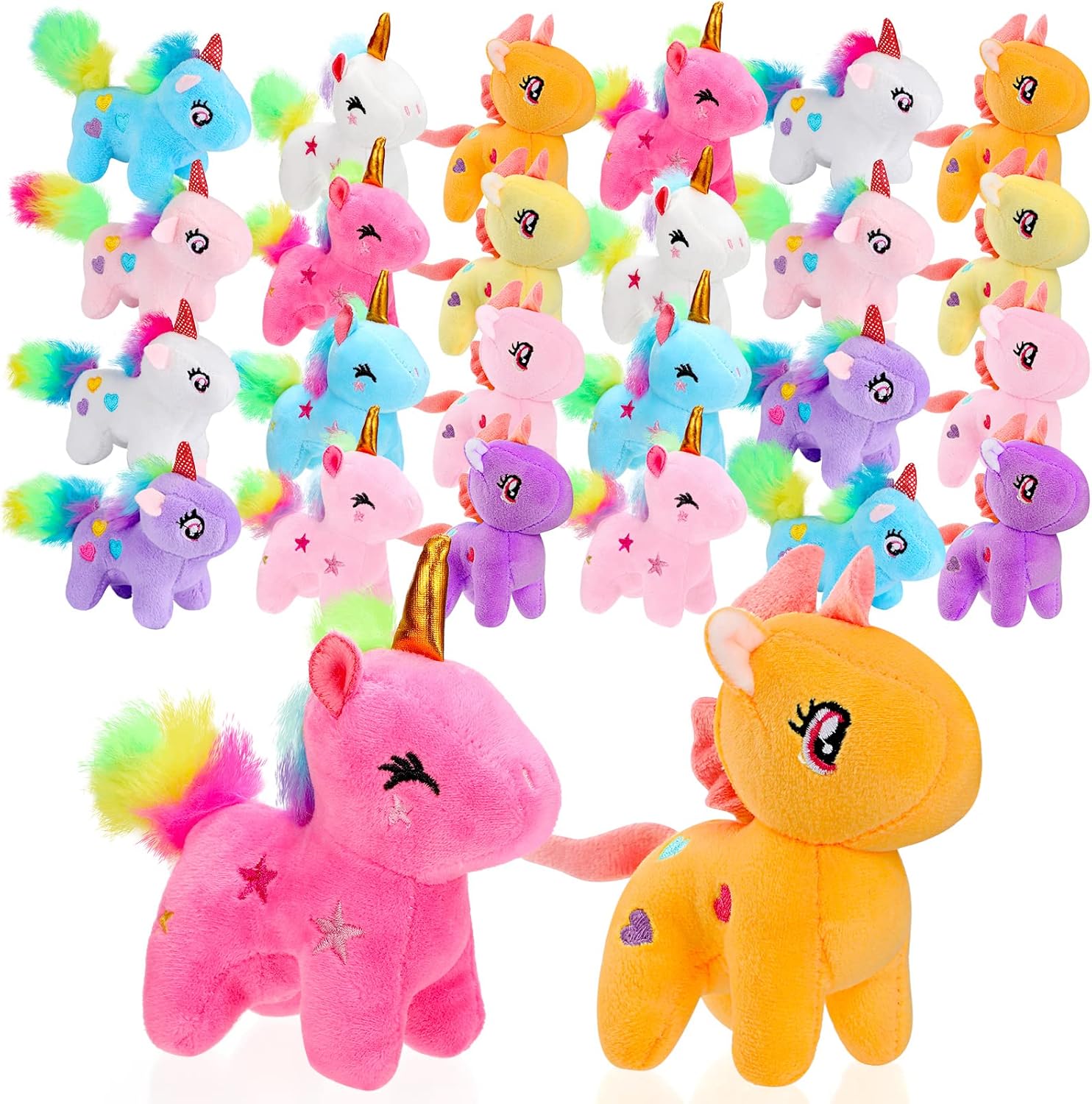 24 Pcs Mini Plush Unicorn Stuffed Animals for Party Favors
