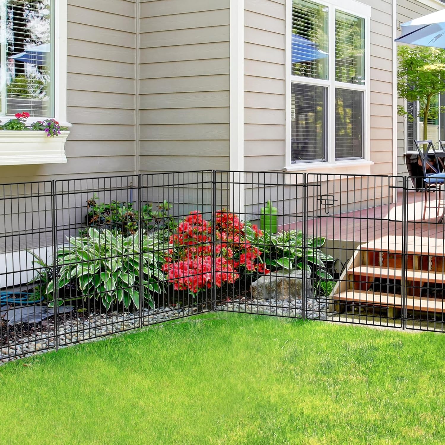 Decorative Garden Fence 12 Panels 23.6ft Long 30in High