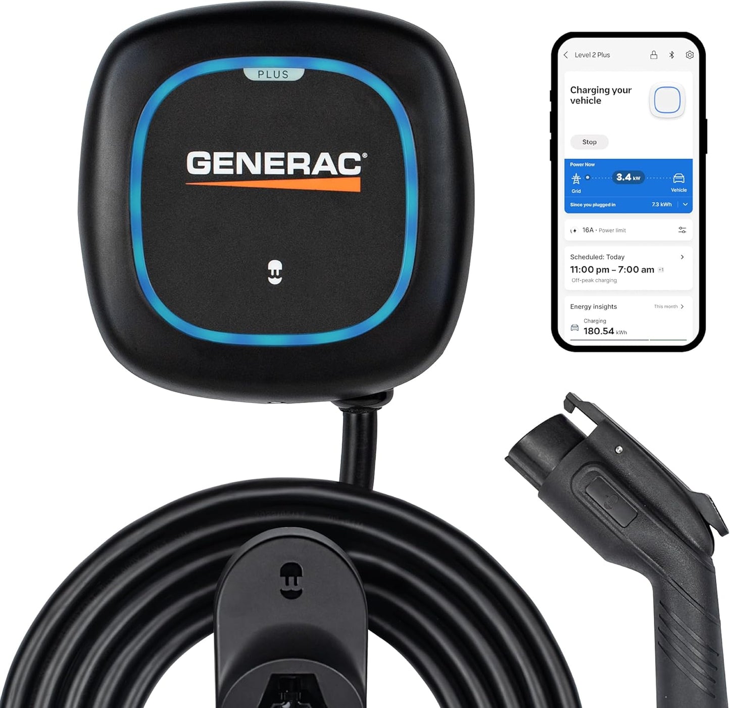 Generac EV Charger: Quick Charge, WiFi + Bluetooth, Energy Star Certified