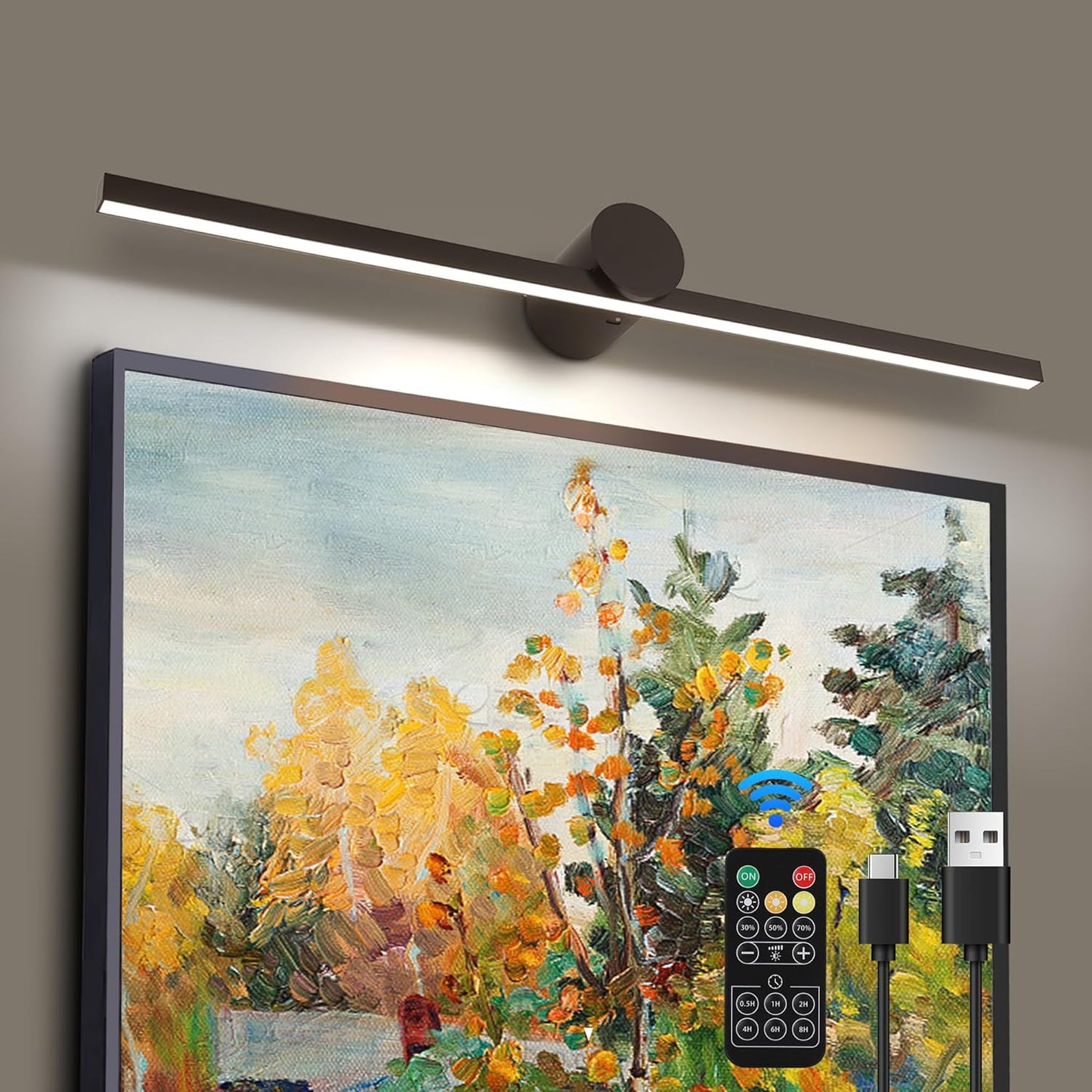 Battery Operated Picture Light for Wall with Remote Control