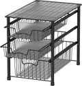 Simple Houseware 3-Tier Stackable Sliding Basket Storage Organizer