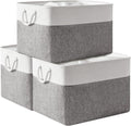 Storage Bins Baskets for Organizing 3-Pack - Sturdy Fabric Foldable