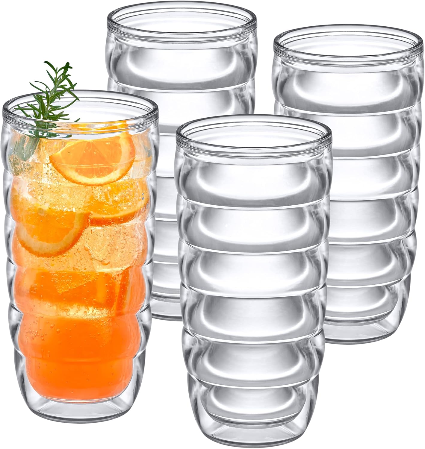 24-Ounce Insulated Plastic Tumblers - Set of 4 for Every Occasion