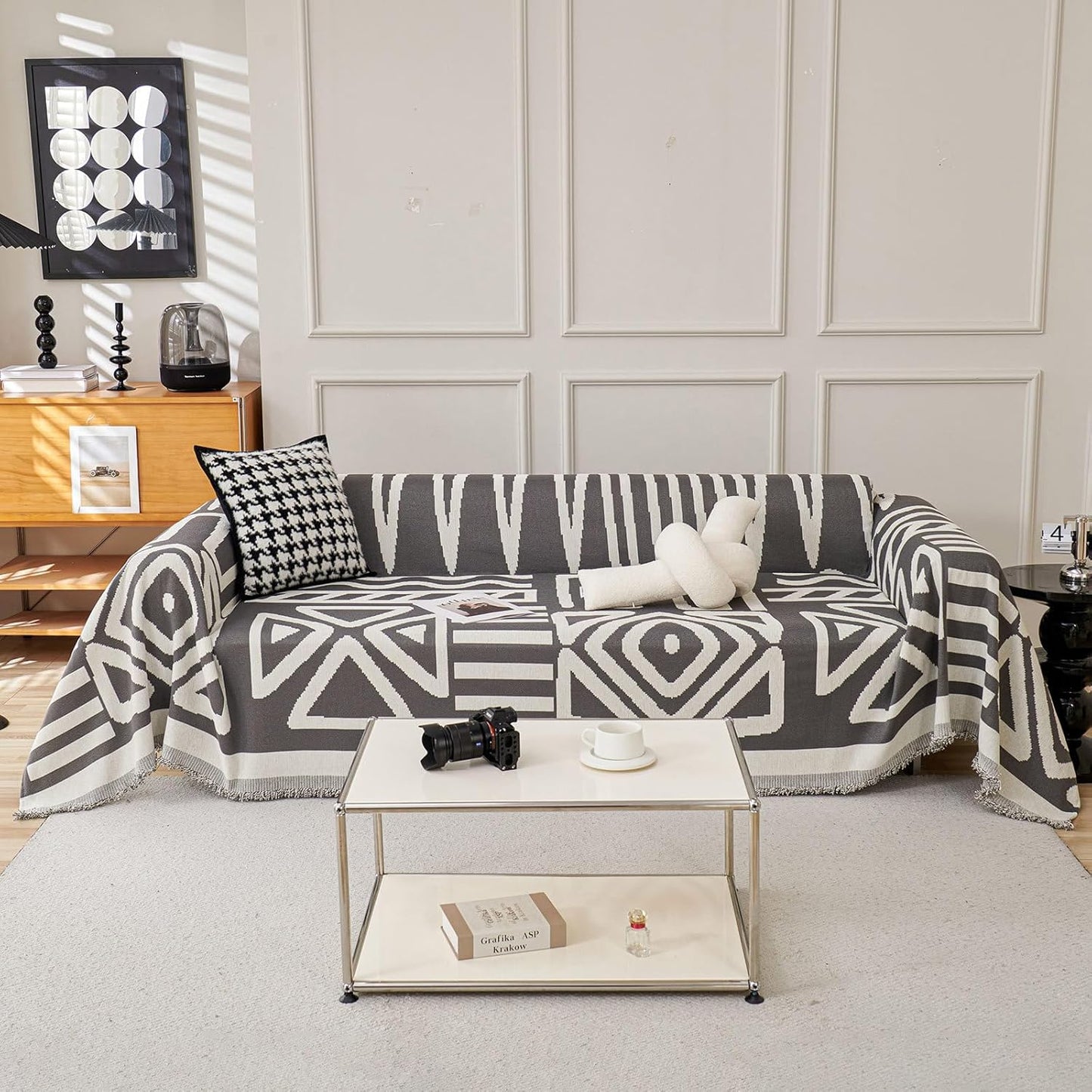 VClife Sofa Covers for Sectional Couch, Dark Grey Chenille Slipcover