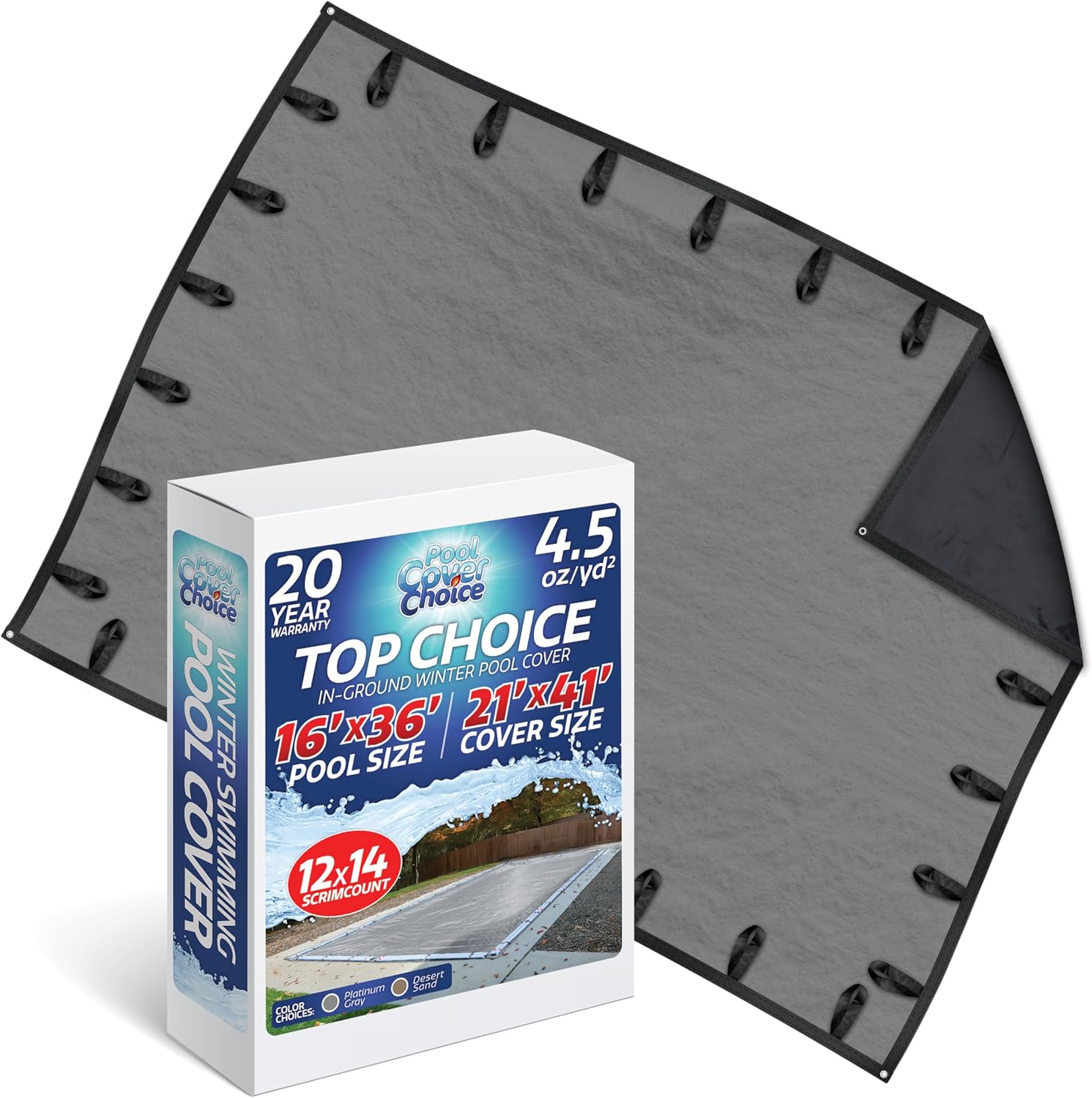Winter Swimming Pool Cover for 16 ft x 36 ft Inground Pools