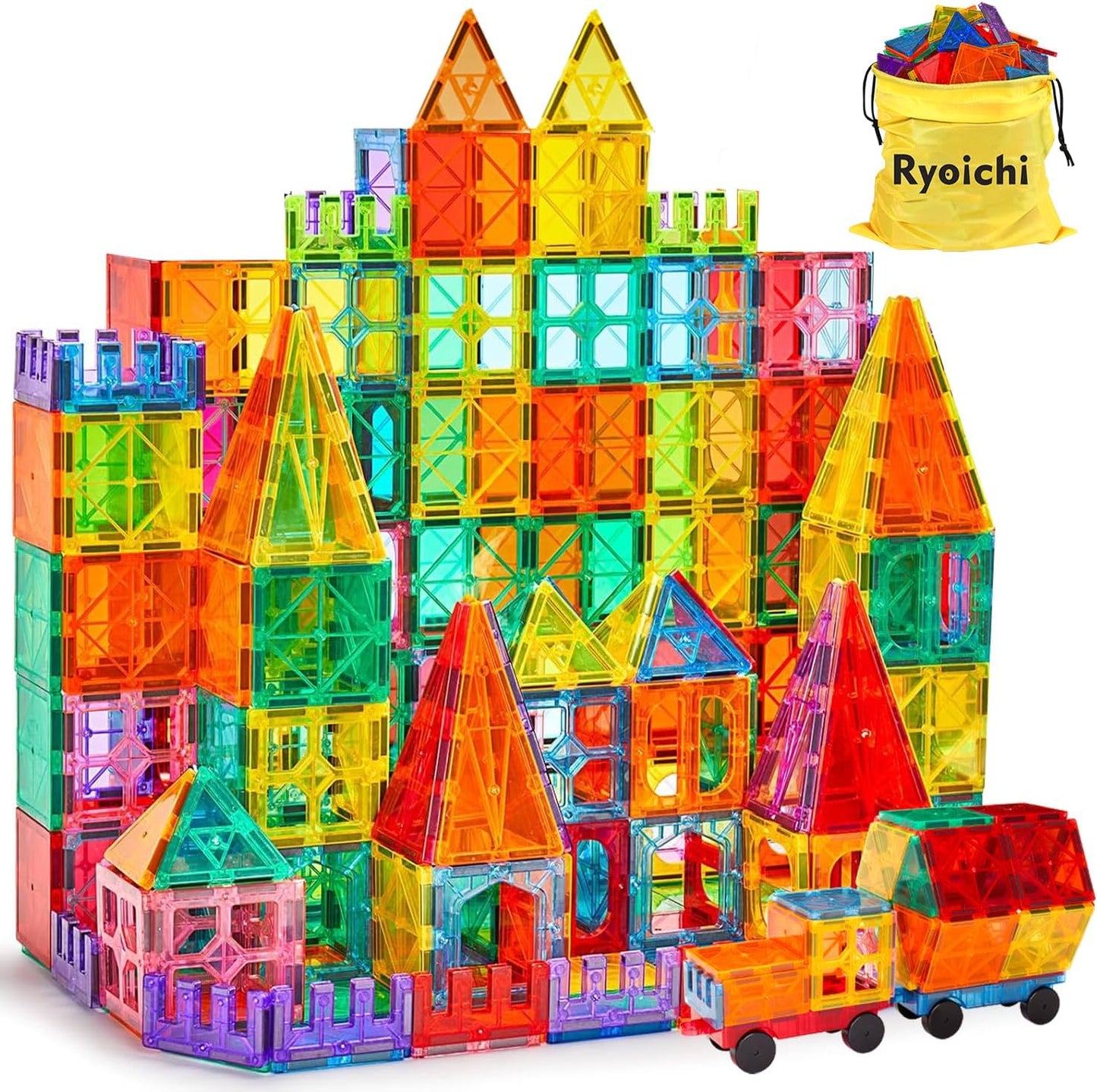 Ryoichi 138PCS Magnetic Building Tiles Set for Kids Ages 3-9