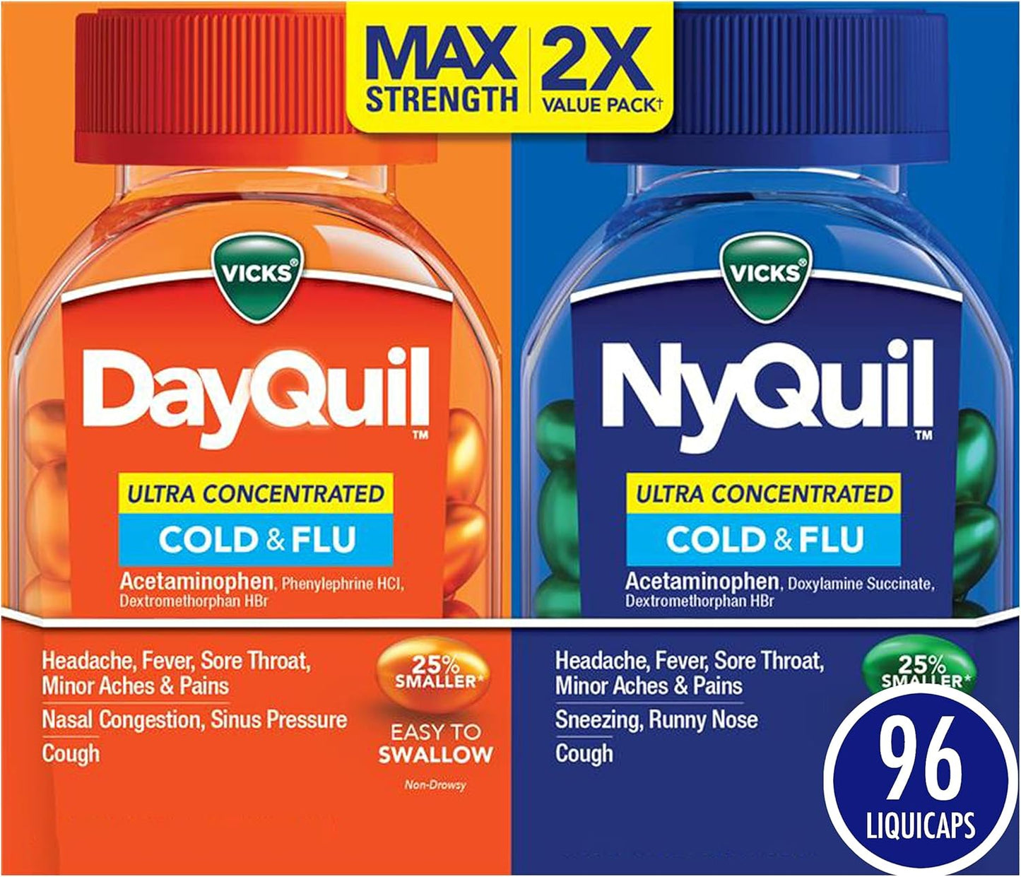 Vicks DayQuil & NyQuil Ultra Concentrated Liquicaps for Relief
