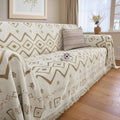 Boho Couch Cover for 3 Cushion Sofa - Reversible Chenille, Coffee