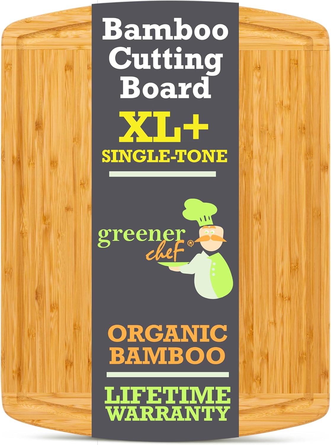 Extra Large Organic Bamboo Cutting Board for Kitchen Prep