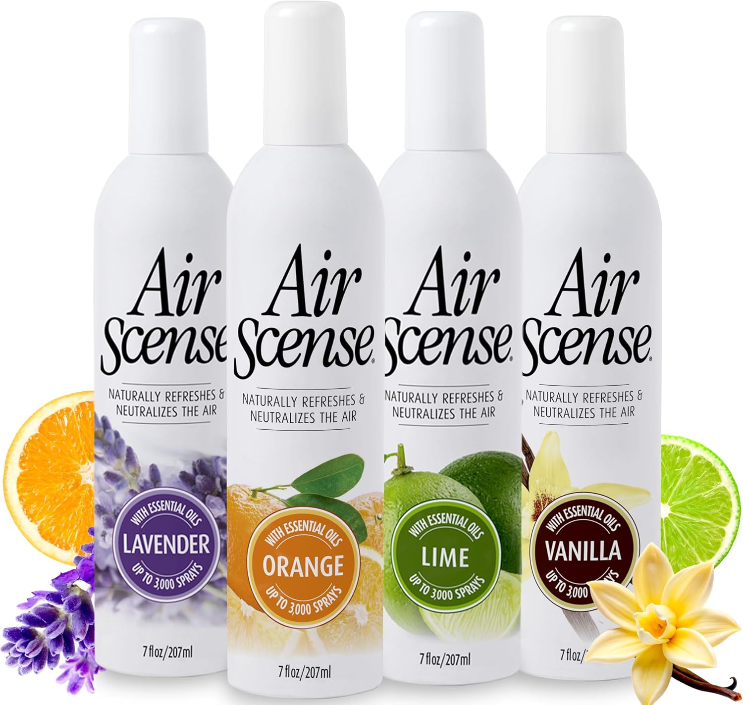 Air Scense Air Freshener Deodorizer Room Spray - 4-Pack