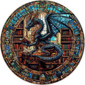 Wooden Puzzles for Adults 300 Piece Dragon's Library - Creative Gift