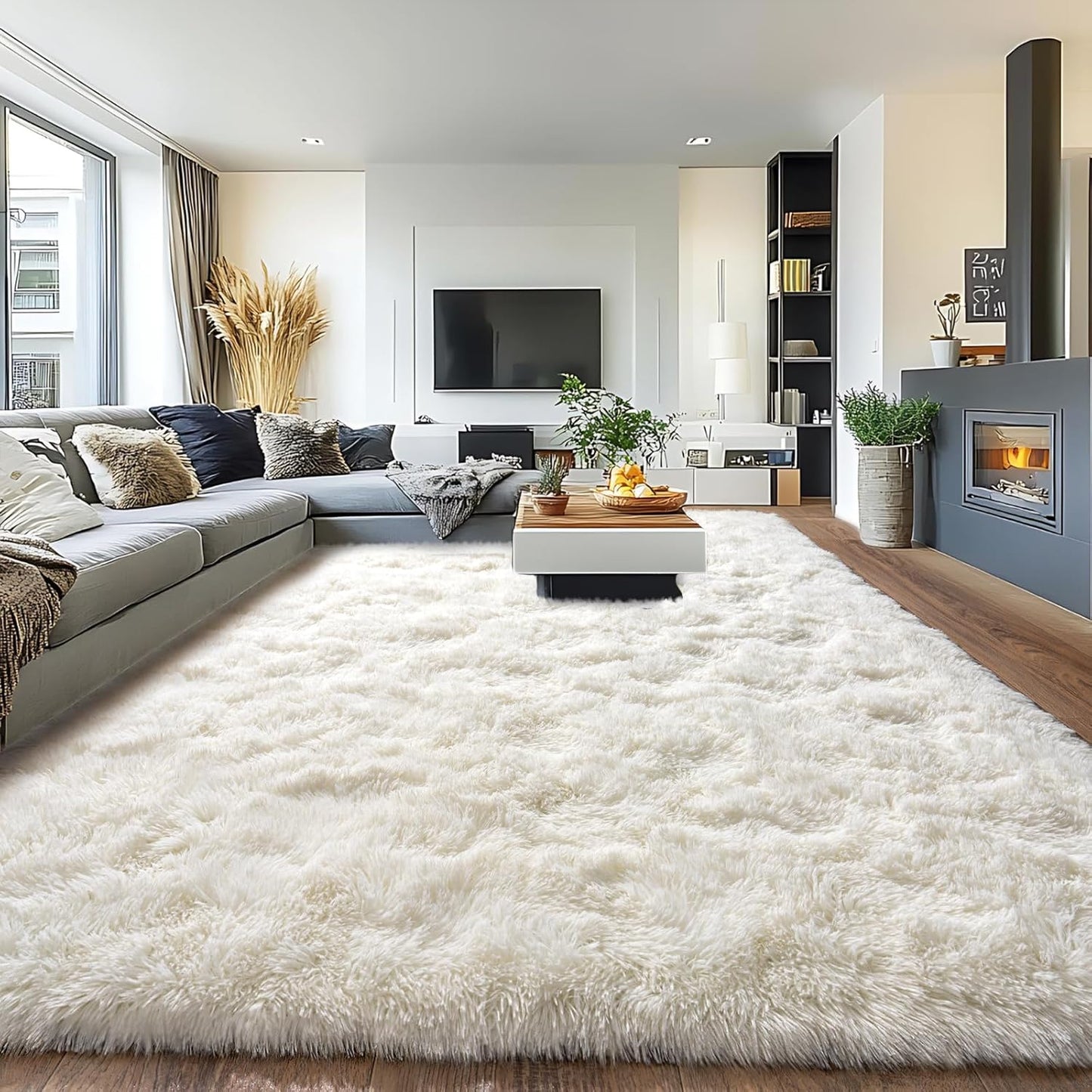 9x12 Area Rug - Soft Furry Non Slip Carpet for Home Decor